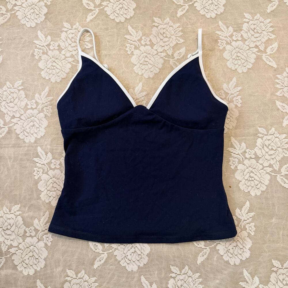 Garage Navy Contrast Trim Cami Top Size S